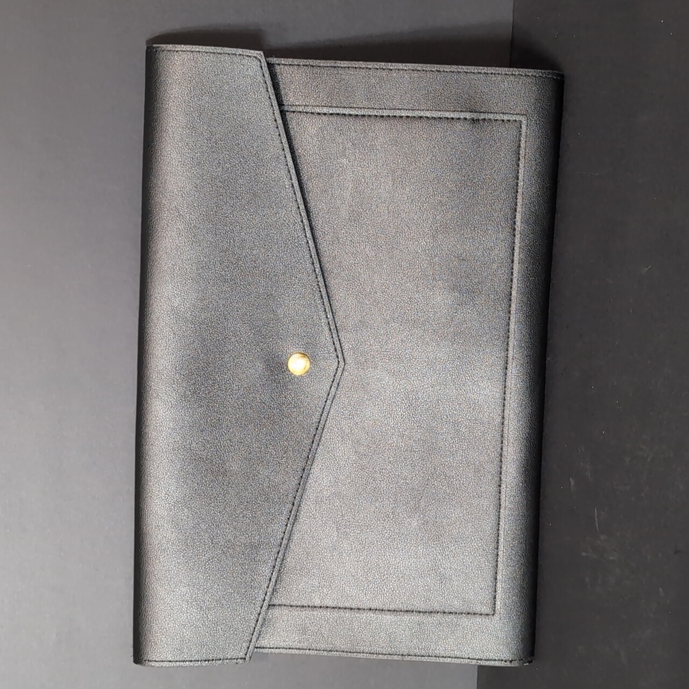 Glass Ladder & Co Black Vegan Leather Office Envelope Portfolio.